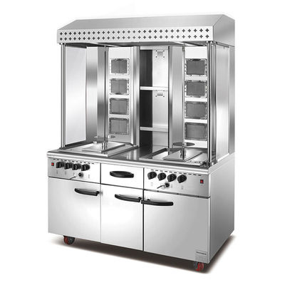 購入 電気とガスの垂直 / 立体型 商用シャワーマ機 鶏のBBQグリルのために調整可能 オンライン製造